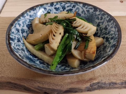 筍と春菊の炒め物